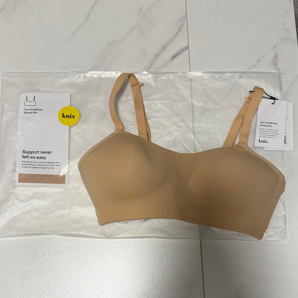 Knix The One&Only Scoop Bra Tan Wireless Bra